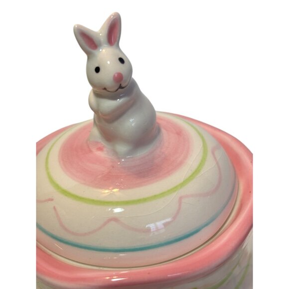Easter Bunny Sugar & Creamer Set Hand-Painted Floral Ceramic Microwave & Dishwas - Picture 11 of 13